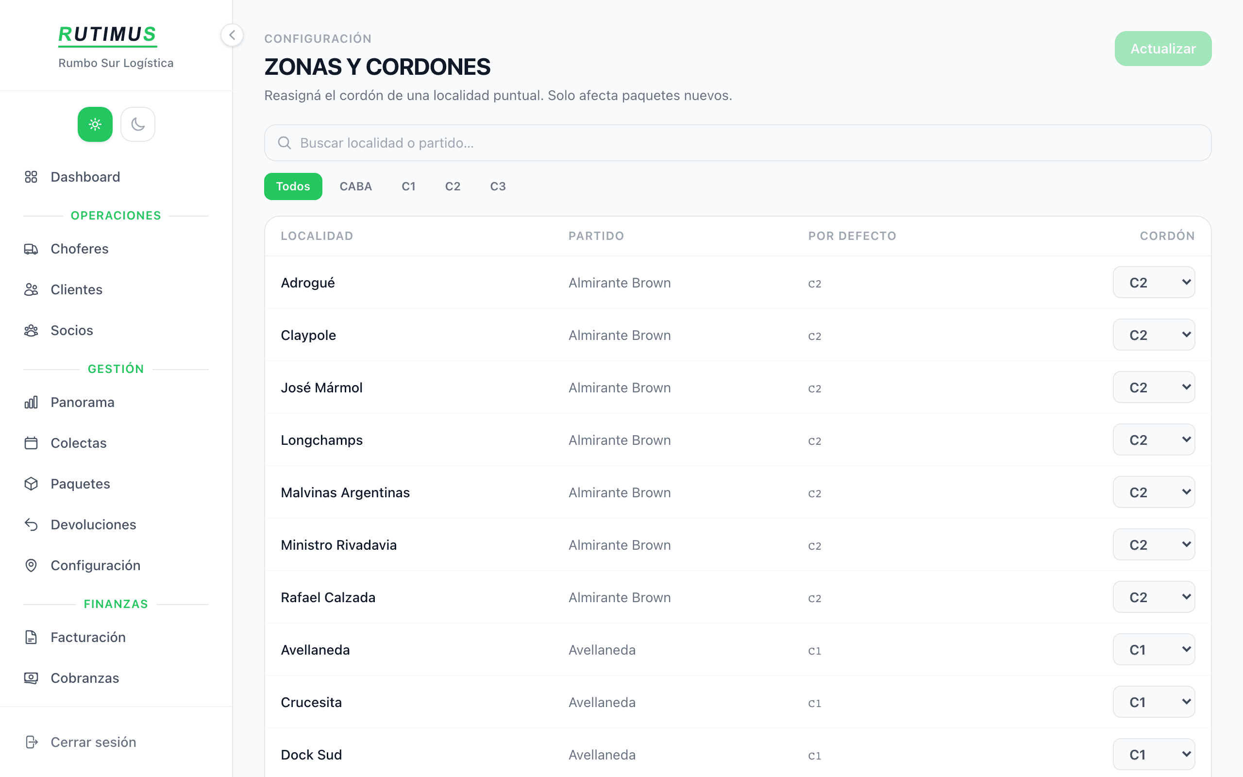 Zonas: los cordones del AMBA con sus localidades y los precios por zona