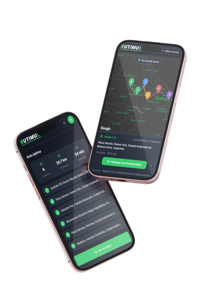App de Logística Rutimus - Optimización de Rutas GPS para Envíos y Repartos